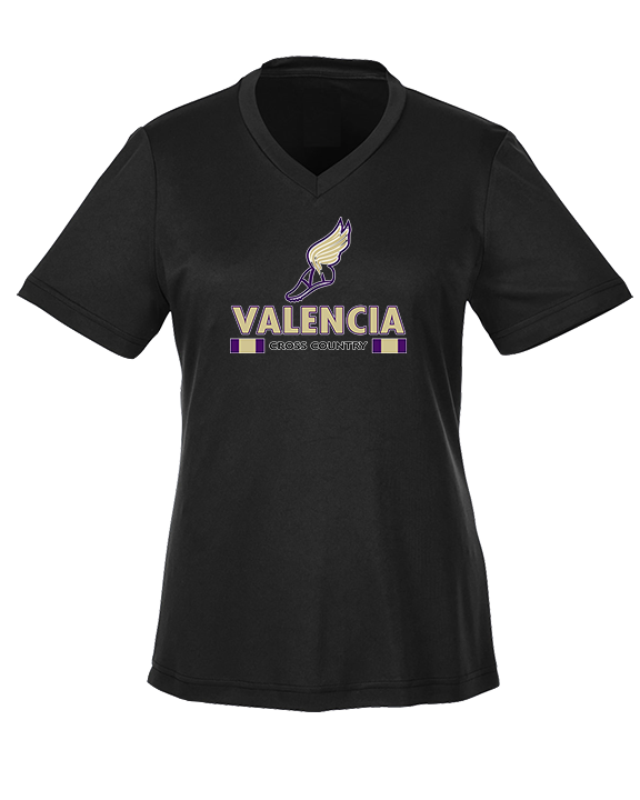 Valencia High School Cross Country Stacked - Womens Performance Shirt