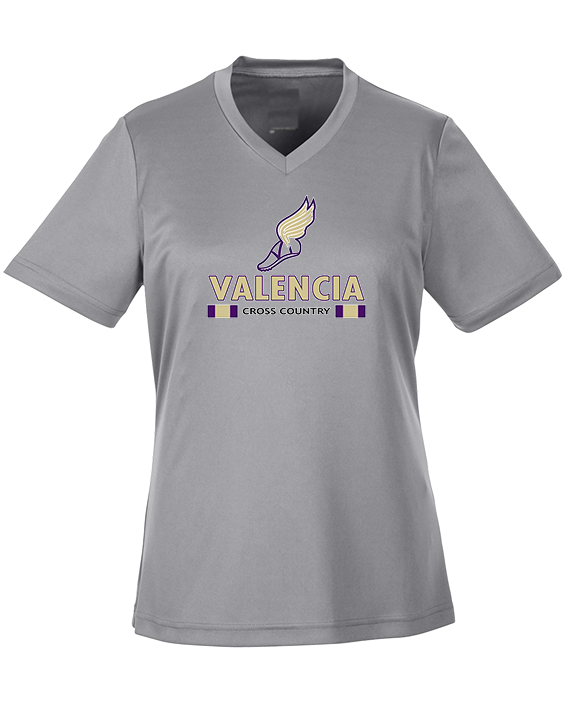 Valencia High School Cross Country Stacked - Womens Performance Shirt