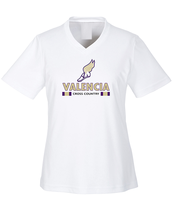 Valencia High School Cross Country Stacked - Womens Performance Shirt