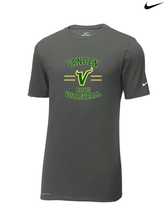 Vanden HS Boys Volleyball Curve - Mens Nike Cotton Poly Tee