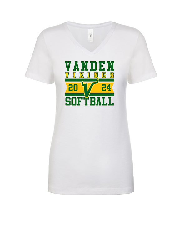 Vanden HS Softball Stamp - Womens Vneck