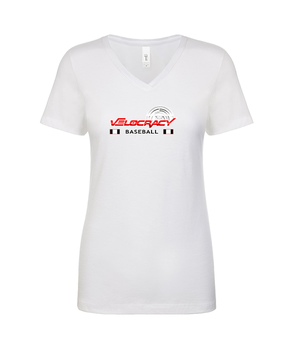 Velocracy by Citius Baseball Stacked - Womens V-Neck
