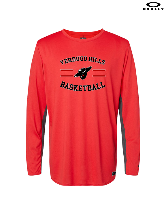 Verdugo Hills HS Boys Basketball Curve Red - Mens Oakley Longsleeve