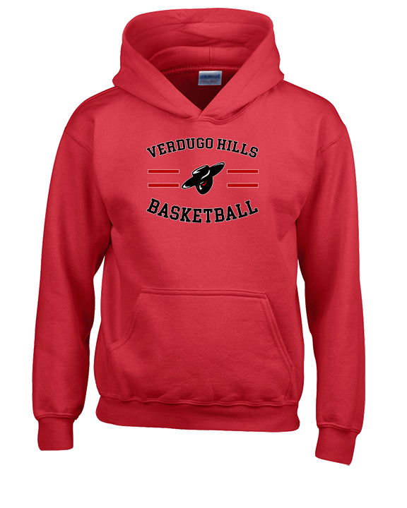Verdugo Hills HS Boys Basketball Curve Red - Unisex Hoodie