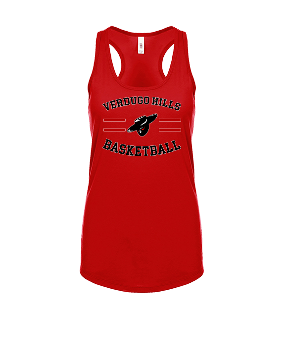 Verdugo Hills HS Boys Basketball Curve Red - Womens Tank Top