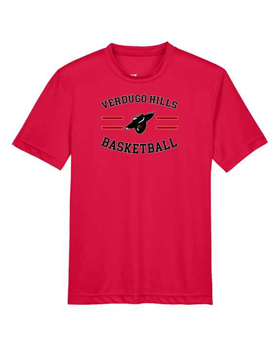 Verdugo Hills HS Boys Basketball Curve Red - Youth Performance Shirt