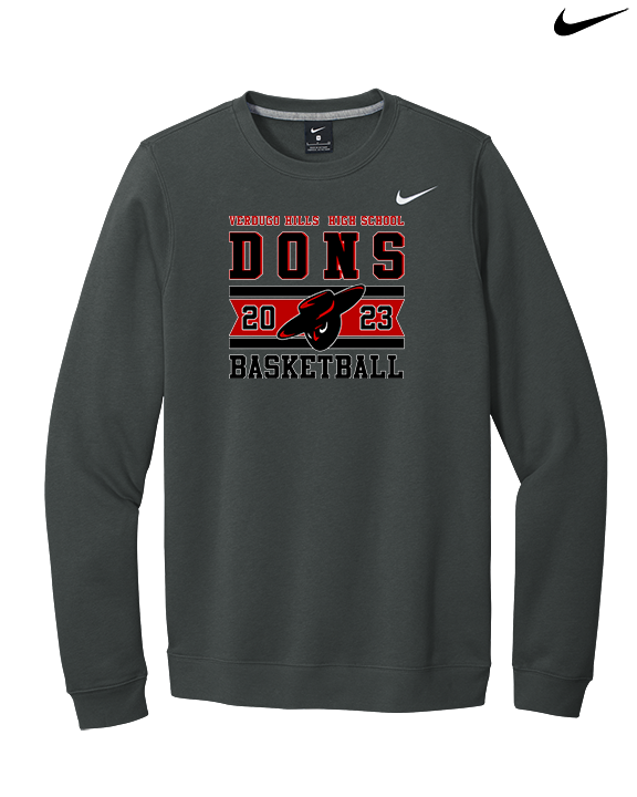 Verdugo Hills HS Boys Basketball Stamp 23 - Mens Nike Crewneck