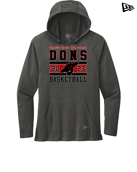 Verdugo Hills HS Boys Basketball Stamp 23 - New Era Tri-Blend Hoodie