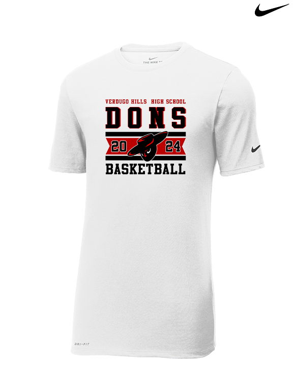 Verdugo Hills HS Boys Basketball Stamp 24 - Mens Nike Cotton Poly Tee