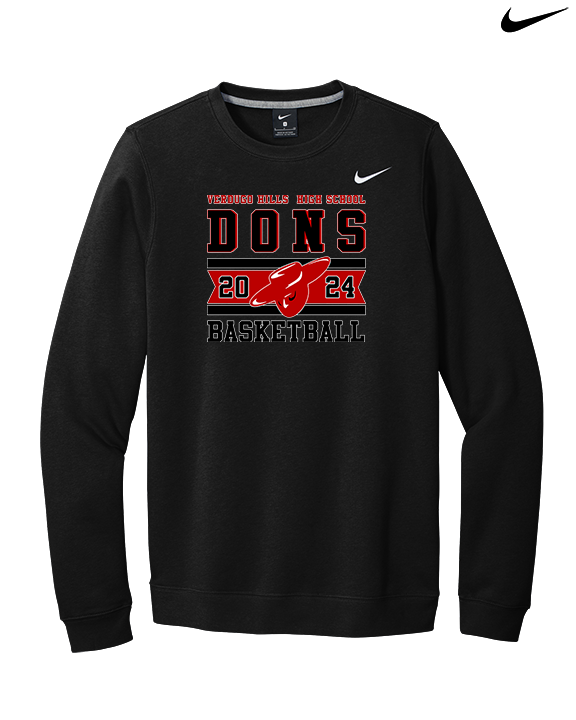 Verdugo Hills HS Boys Basketball Stamp 24 - Mens Nike Crewneck