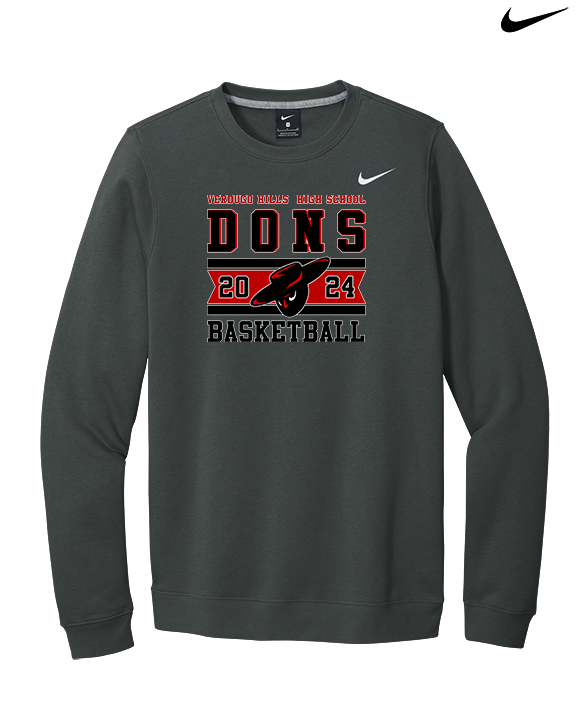 Verdugo Hills HS Boys Basketball Stamp 24 - Mens Nike Crewneck