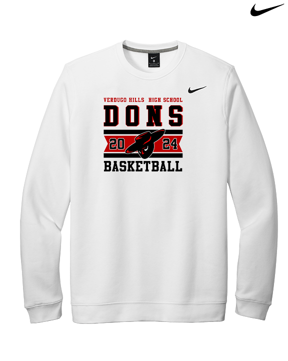 Verdugo Hills HS Boys Basketball Stamp 24 - Mens Nike Crewneck