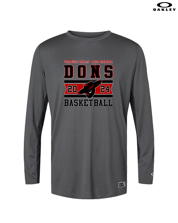 Verdugo Hills HS Boys Basketball Stamp 24 - Mens Oakley Longsleeve