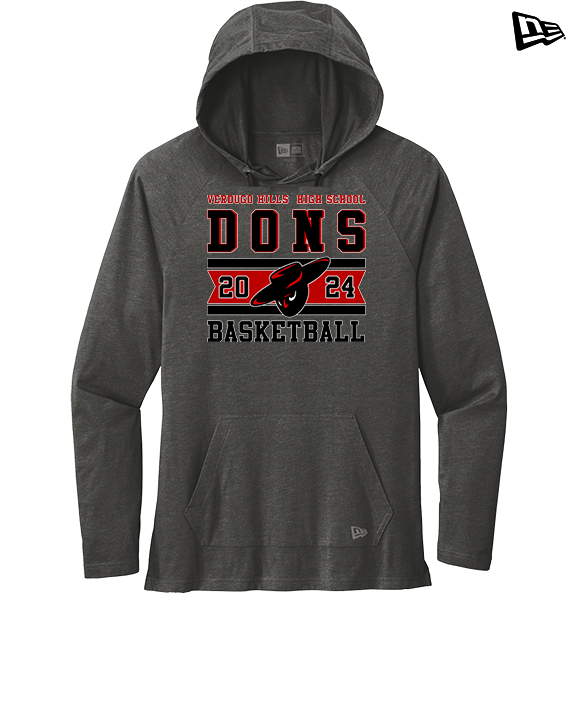 Verdugo Hills HS Boys Basketball Stamp 24 - New Era Tri-Blend Hoodie