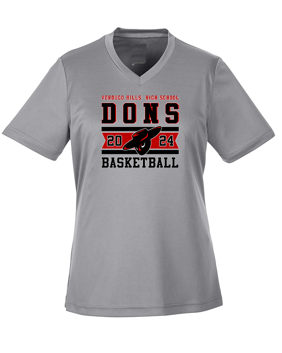 Verdugo Hills HS Boys Basketball Stamp 24 - Womens Performance Shirt