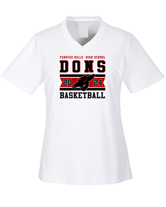 Verdugo Hills HS Boys Basketball Stamp 24 - Womens Performance Shirt