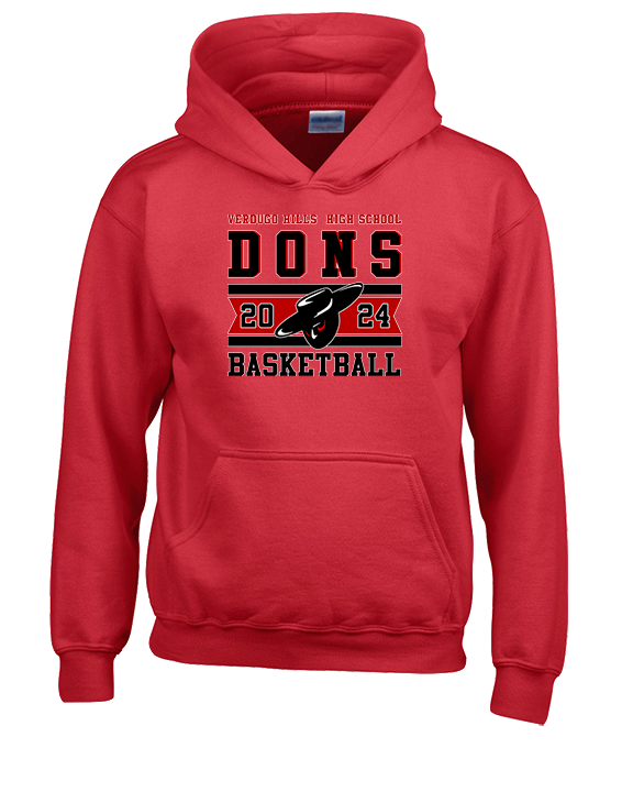 Verdugo Hills HS Boys Basketball Stamp 24 Red - Unisex Hoodie