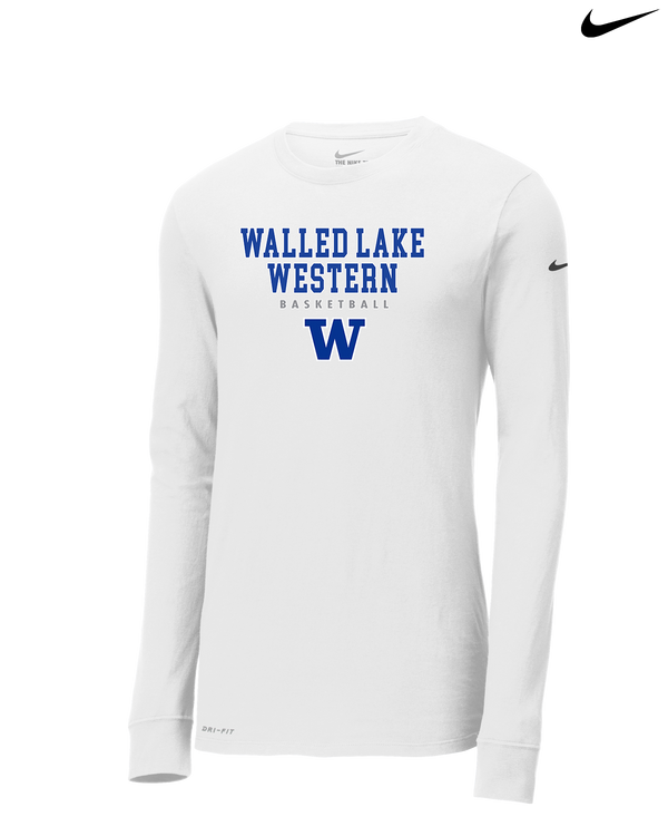 Walled Lake Western HS Girls Basketball Block - Nike Dri-Fit Poly Long Sleeve
