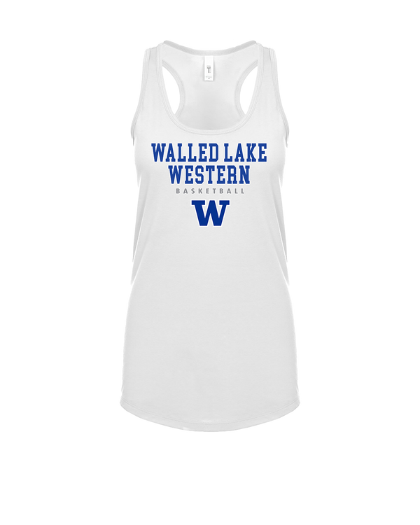 Walled Lake Western HS Girls Basketball Block - Womens Tank Top