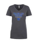 Walled Lake Western HS Girls Basketball Block - Womens V-Neck
