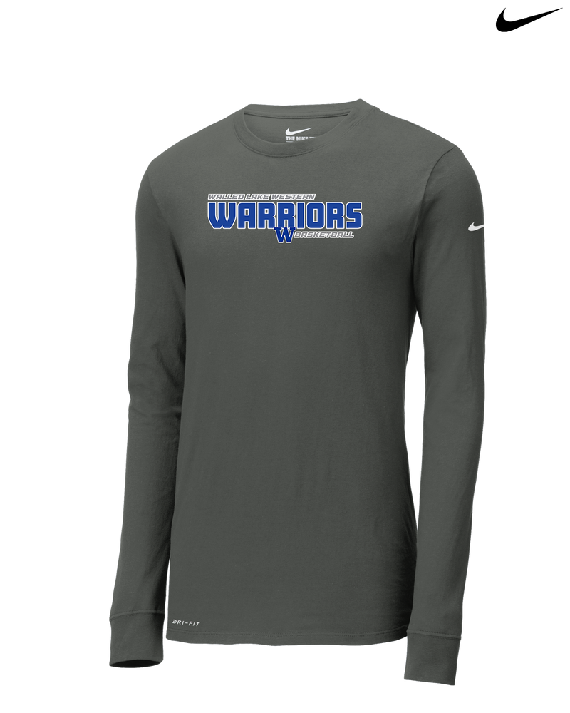 Walled Lake Western HS Boys Basketball Bold - Nike Dri-Fit Poly Long Sleeve