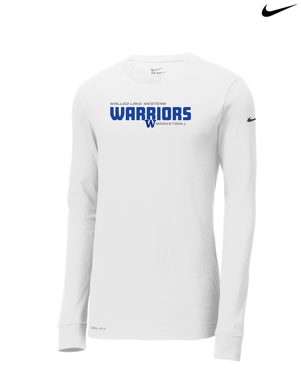 Walled Lake Western HS Boys Basketball Bold - Nike Dri-Fit Poly Long Sleeve