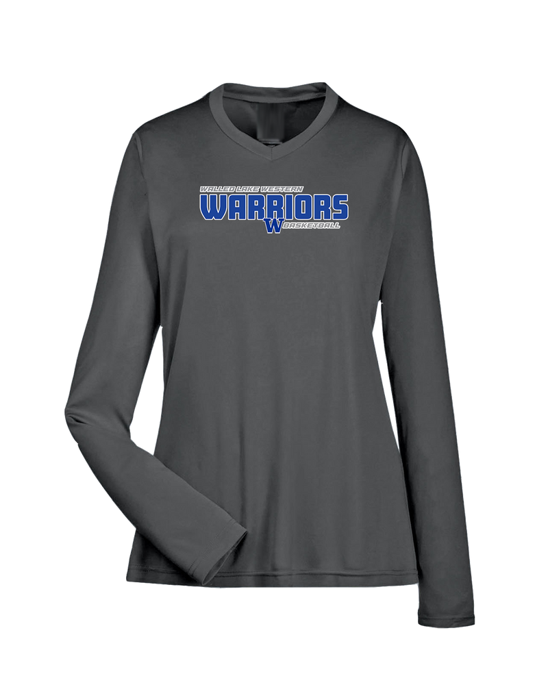 Walled Lake Western HS Boys Basketball Bold - Womens Performance Long Sleeve