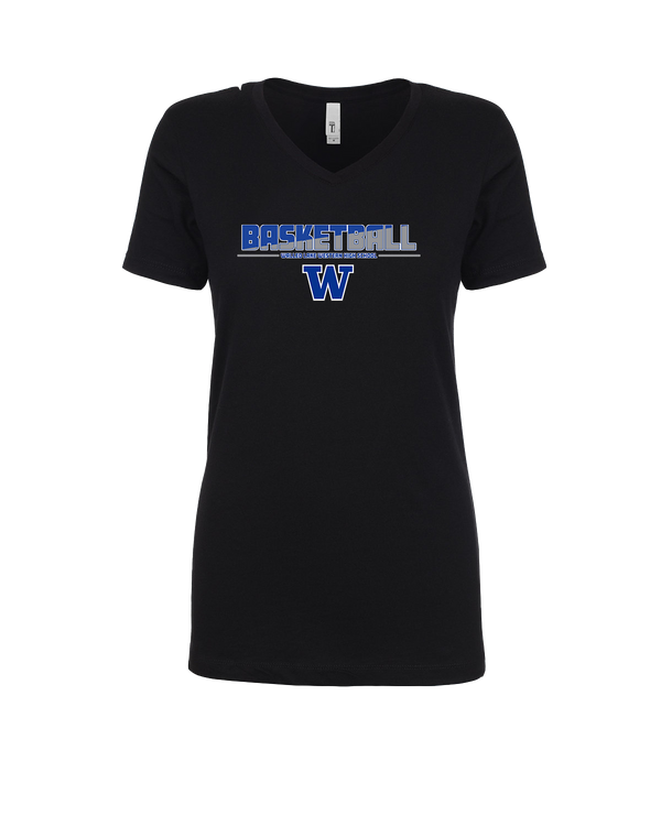 Walled Lake Western HS Boys Basketball Cut - Womens V-Neck