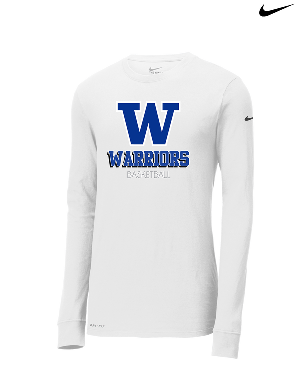 Walled Lake Western HS Boys Basketball Shadow - Nike Dri-Fit Poly Long Sleeve