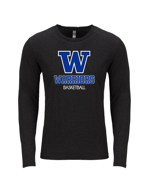 Walled Lake Western HS Boys Basketball Shadow - Tri Blend Long Sleeve
