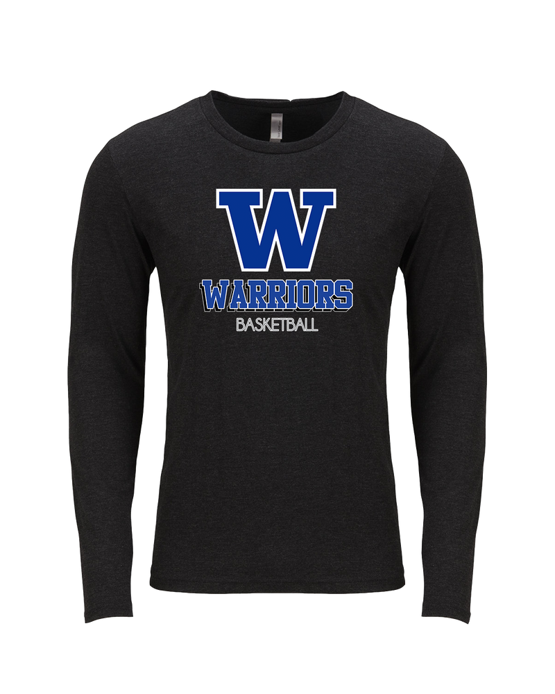 Walled Lake Western HS Boys Basketball Shadow - Tri Blend Long Sleeve