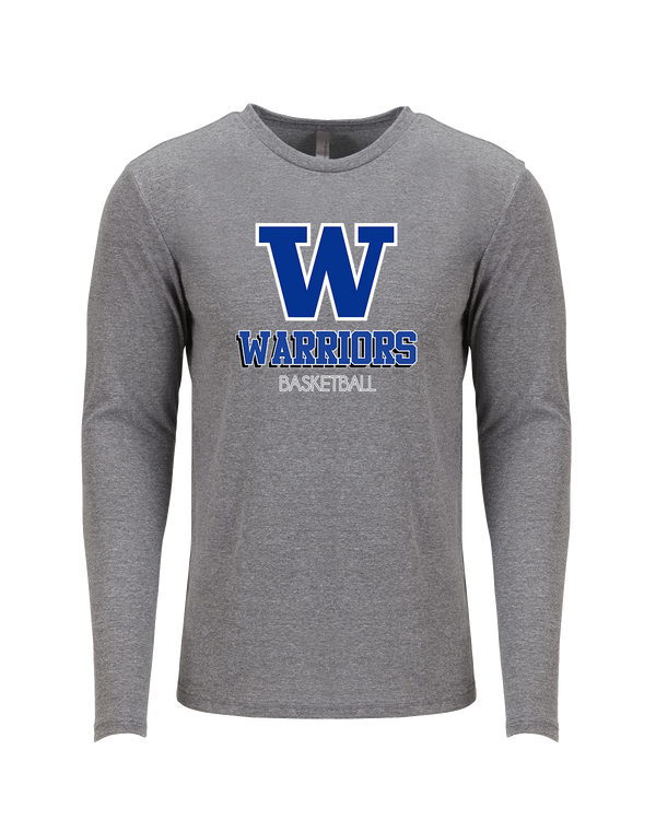 Walled Lake Western HS Boys Basketball Shadow - Tri Blend Long Sleeve
