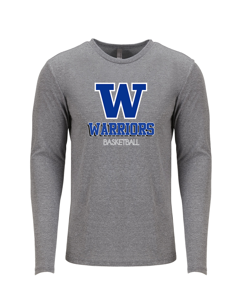Walled Lake Western HS Boys Basketball Shadow - Tri Blend Long Sleeve