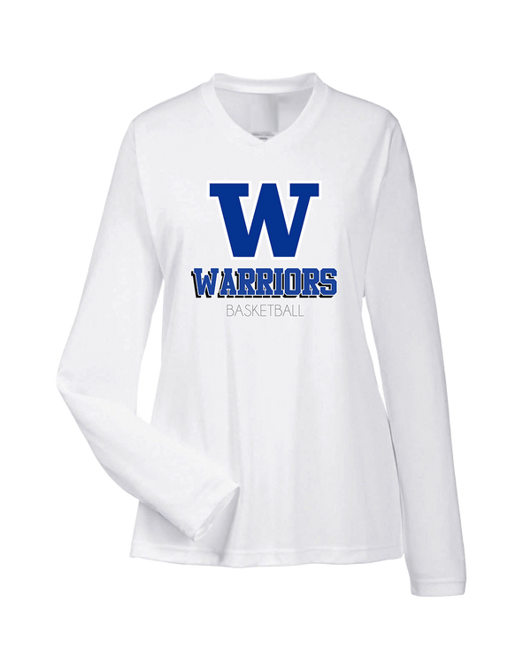 Walled Lake Western HS Boys Basketball Shadow - Womens Performance Long Sleeve