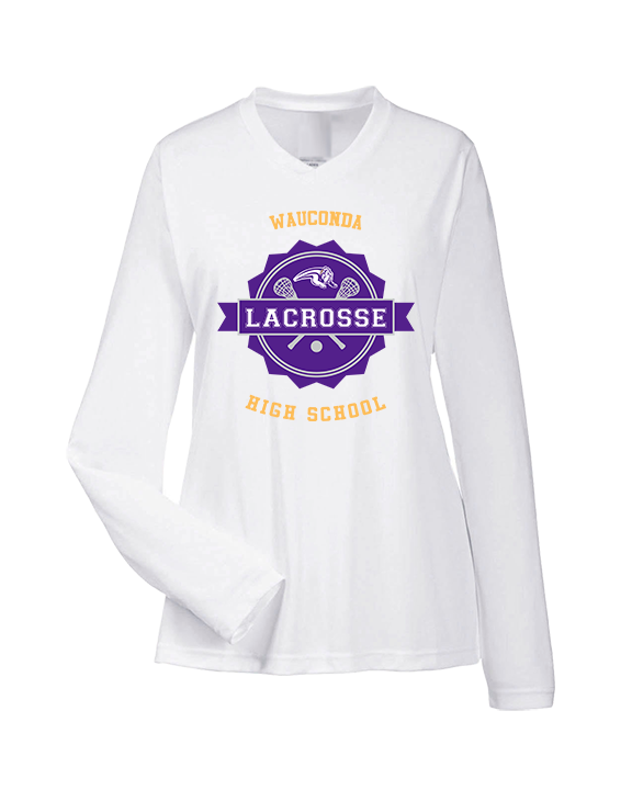 Wauconda HS Lacrosse Badge - Womens Performance Longsleeve