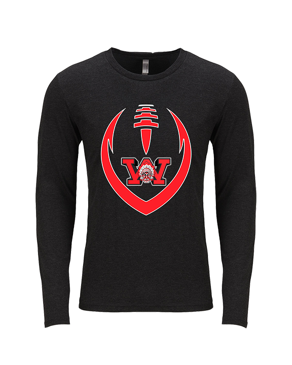 Wayne Warriors HS Football Full Football - Tri-Blend Long Sleeve
