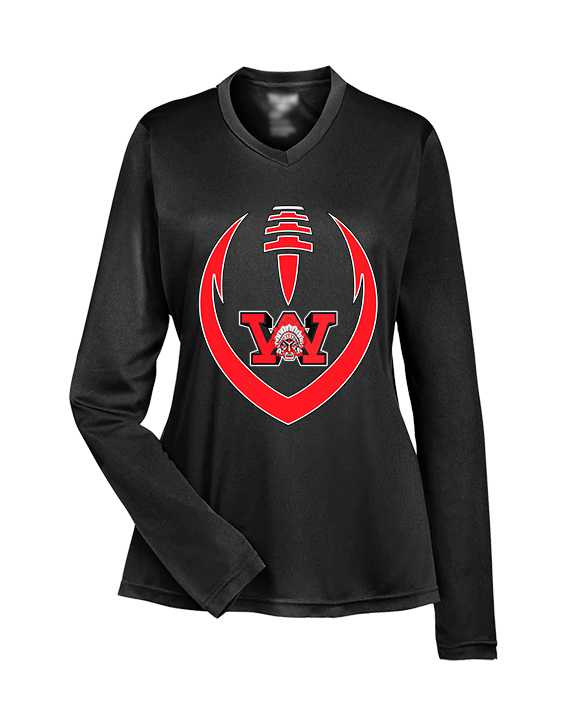 Wayne Warriors HS Football Full Football - Womens Performance Longsleeve