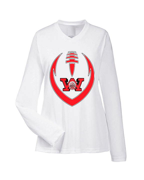 Wayne Warriors HS Football Full Football - Womens Performance Longsleeve
