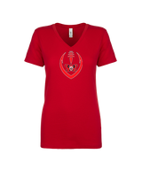 Wayne Warriors HS Football Full Football - Womens V-Neck