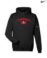 Wayne Warriors HS Football Laces - Nike Club Fleece Hoodie