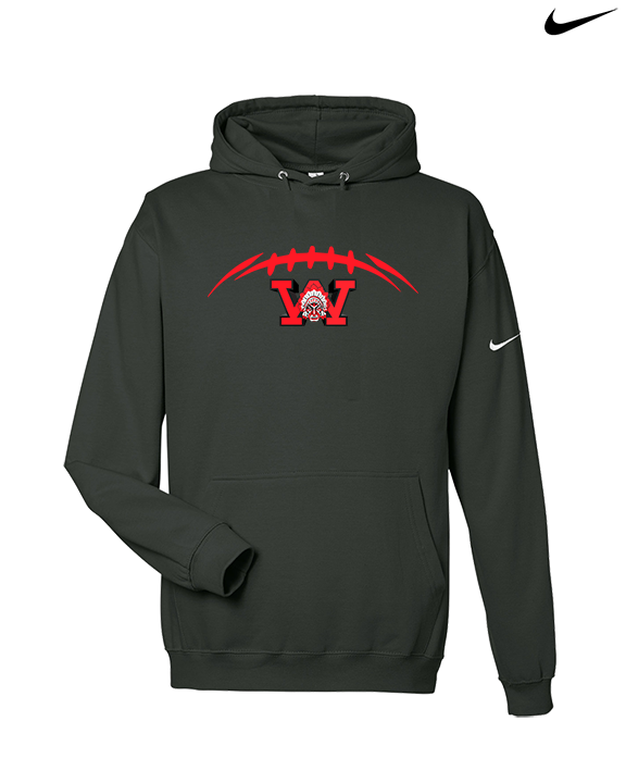 Wayne Warriors HS Football Laces - Nike Club Fleece Hoodie