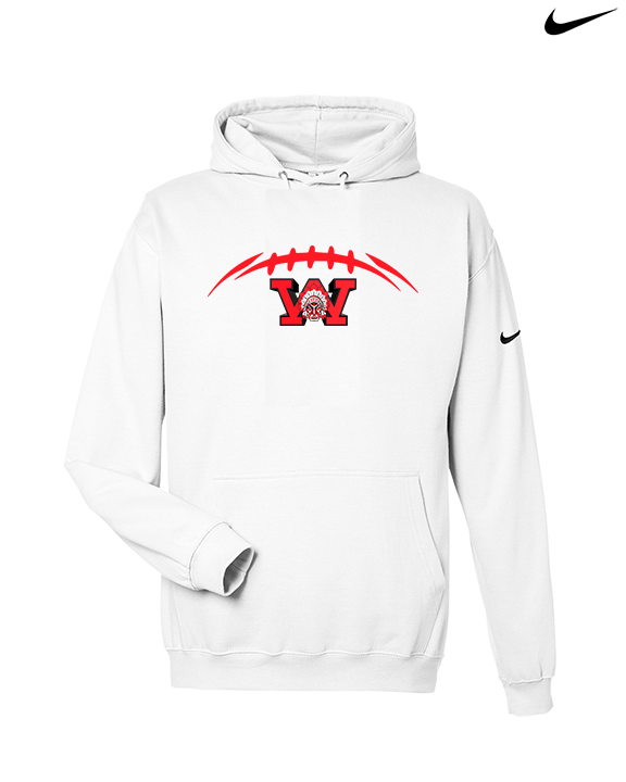 Wayne Warriors HS Football Laces - Nike Club Fleece Hoodie