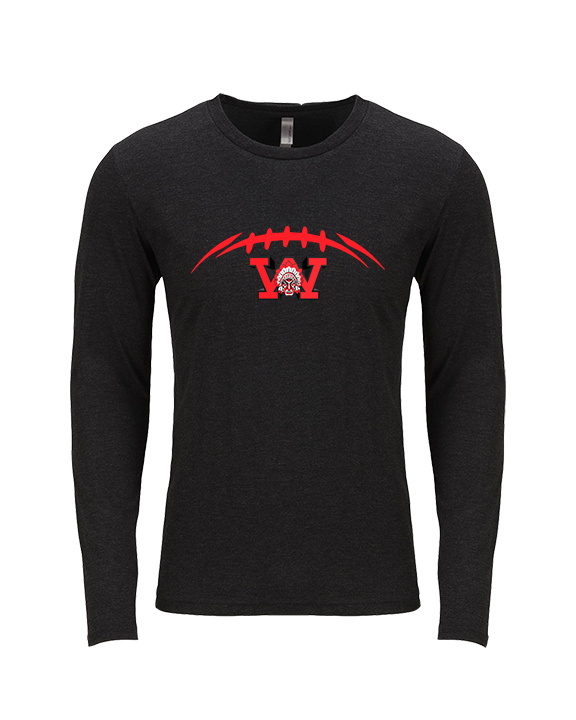 Wayne Warriors HS Football Laces - Tri-Blend Long Sleeve