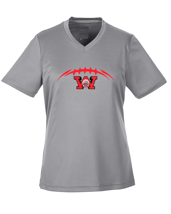 Wayne Warriors HS Football Laces - Womens Performance Shirt