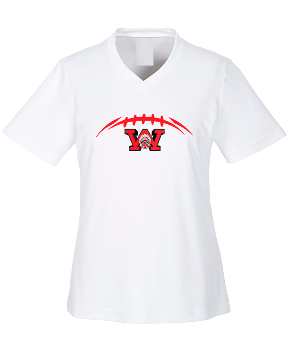 Wayne Warriors HS Football Laces - Womens Performance Shirt
