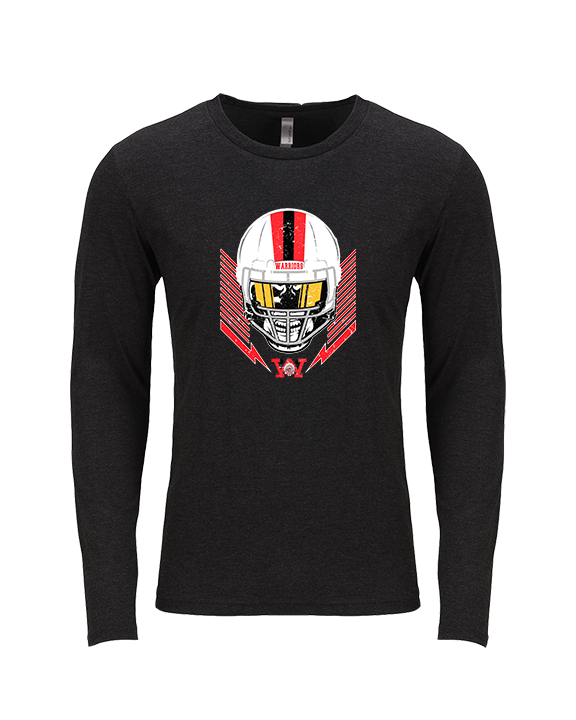 Wayne Warriors HS Football Skull Crusher - Tri-Blend Long Sleeve