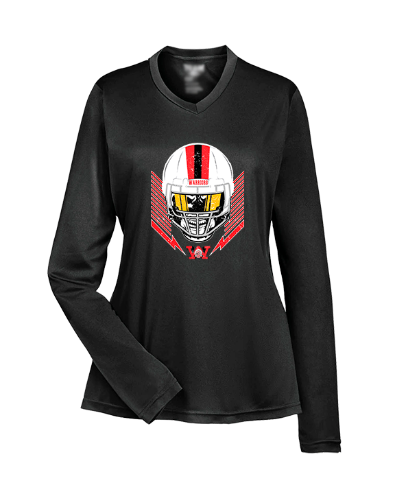 Wayne Warriors HS Football Skull Crusher - Womens Performance Longsleeve