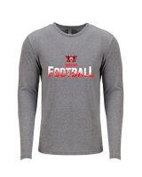 Wayne Warriors HS Football Splatter - Tri-Blend Long Sleeve