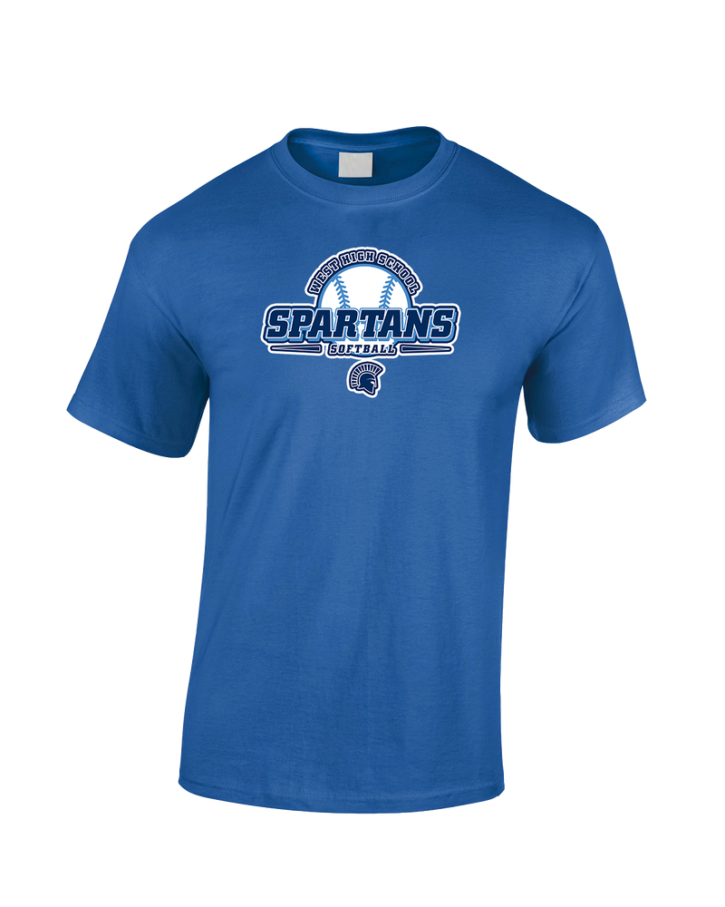 West Bend West HS Softball Logo - Cotton T-Shirt