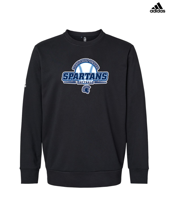 West Bend West HS Softball Logo - Adidas Fleece Crewneck Sweatshirt